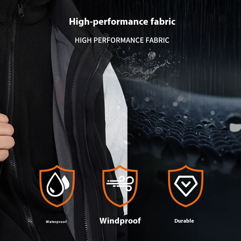 سترة شتوية مقاومة للماء للجنسين من STLF مقاومة للرياح قابلة للفصل وتدفئة كهربائية سميكة وغطاء للتحكم الذكي في درجة الحرارة والرياح #3