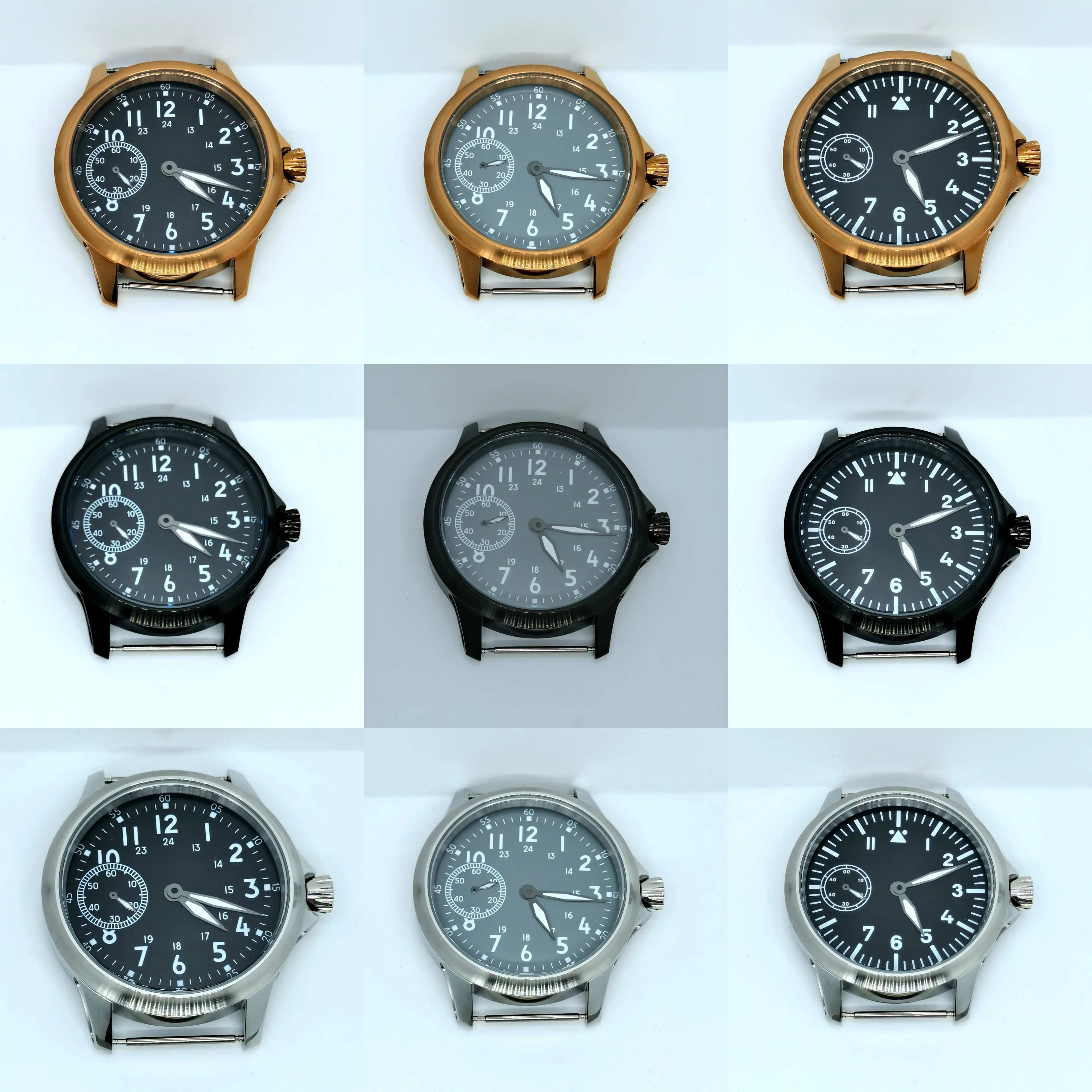 

43MM 316 Stainless Steel Case Add Dial And Hands Luminous Fit ETA 6497 ST36 Manual Movement