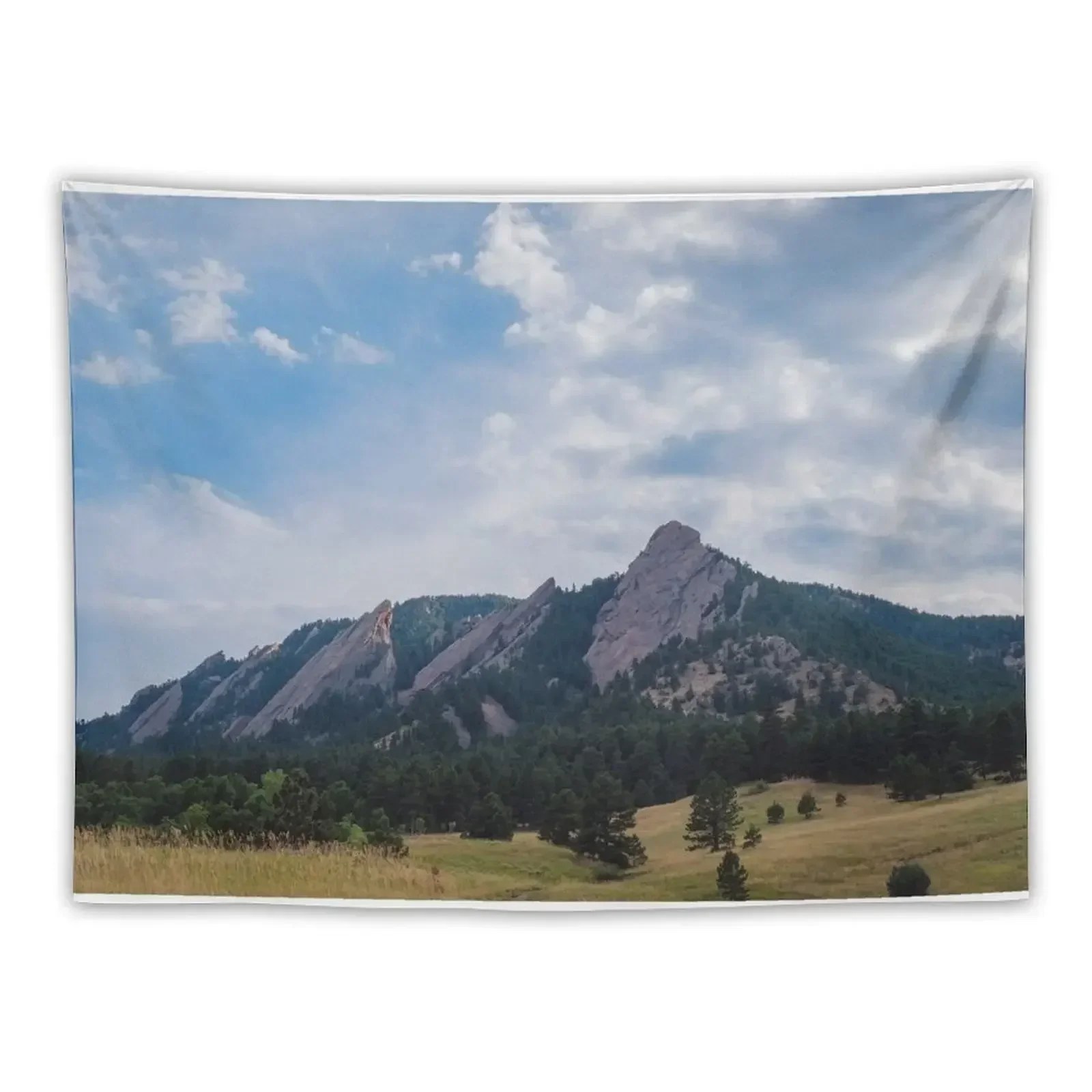 The Flatiron Mountains in Colorado Tapestry Art Mural Room Decorating Aesthetic Wall Mural Tapestry