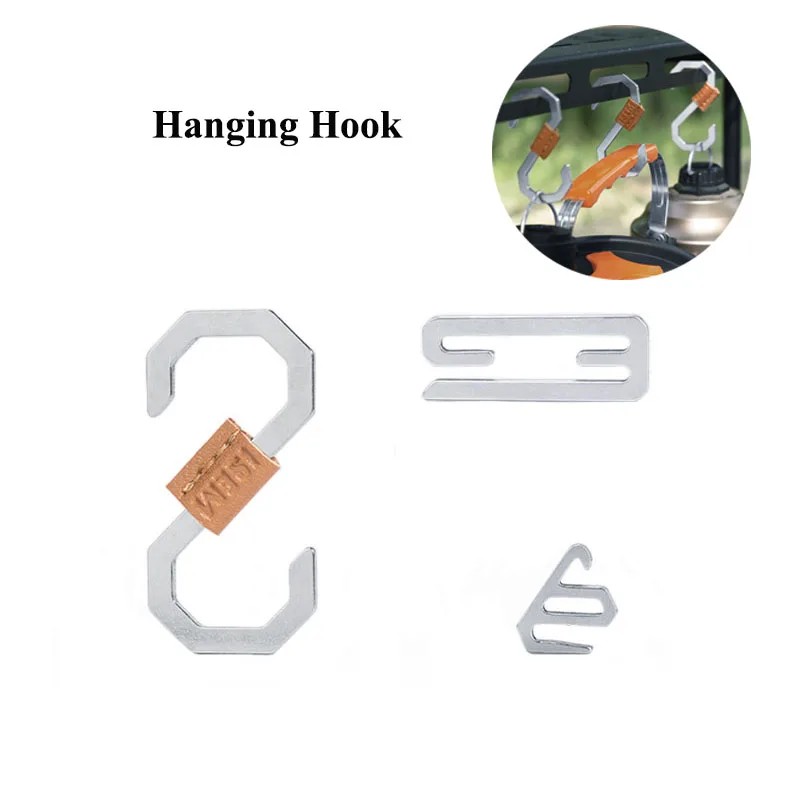 5pcs Stainless Steel Hanger Hook Camping Hanging Buckle ravel Survival Lantern Stand Hooks Tent Light Hanger Outdoor Accessories