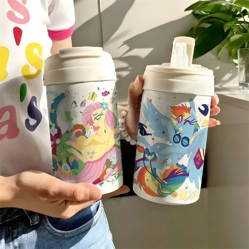 My Little Pony cartoon Pinkie thermos cup with straw coffee cup ins high-looking portable stainless steel water cup wholesale