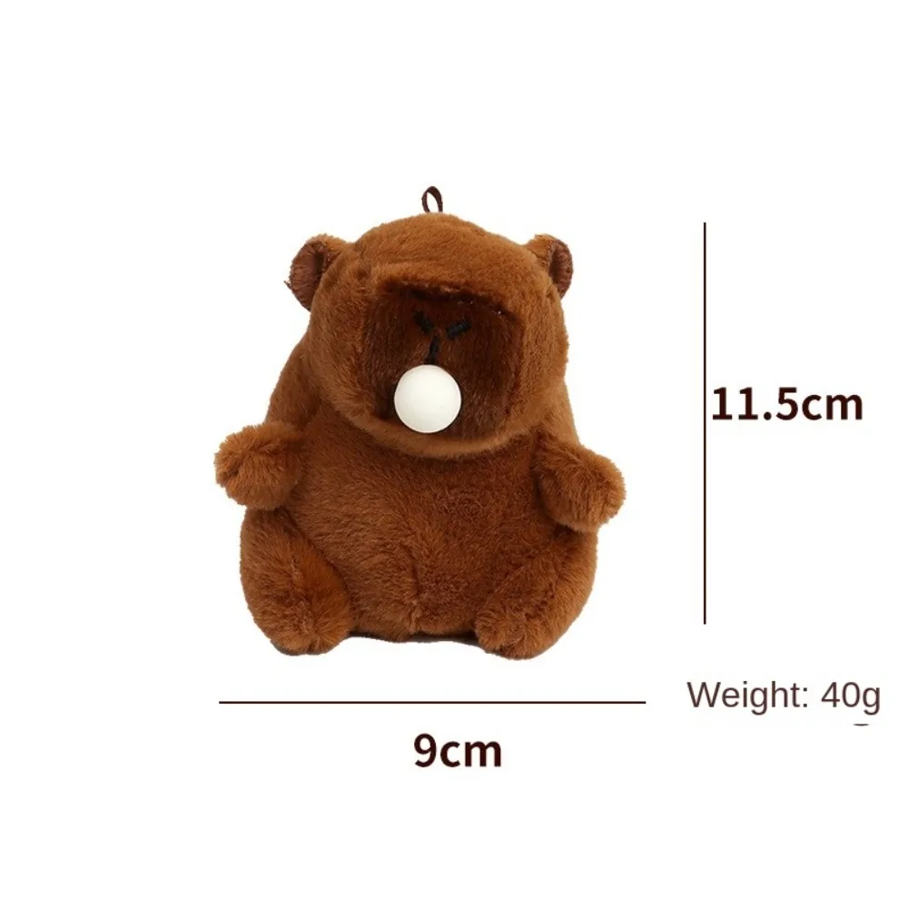 Simpatico portachiavi in peluche capibara che soffia bolle con ciondolo a forma di cartone animato con catena Bradde