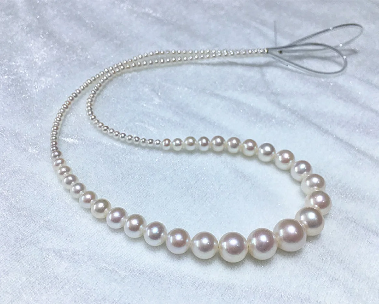 Classic necklace AAAA 4--9mm natural akoya pearl necklace 16in/18in/925s silver button