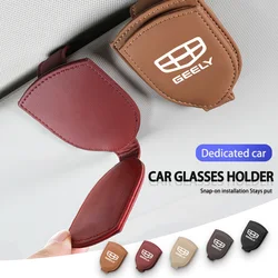 Car Sun Visor Sunglasses Clip Organizer Glasses Storage Holder For Geely Tugella Atlas Pro Coolray Geometry C Emgrand ec7