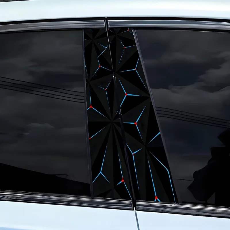 Car B Pillar Protective Sticker Featuring For HONEYCOMB Geometric Arrangement for All Weather Operational Reliability