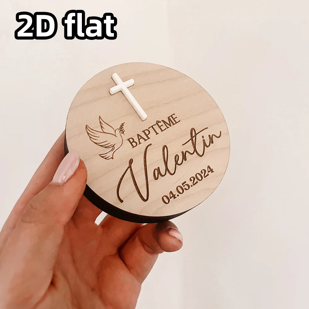 Personalized Religious Gift Box 1PC, Gold Silver White Cross Design, Baptism Communion Keepsake