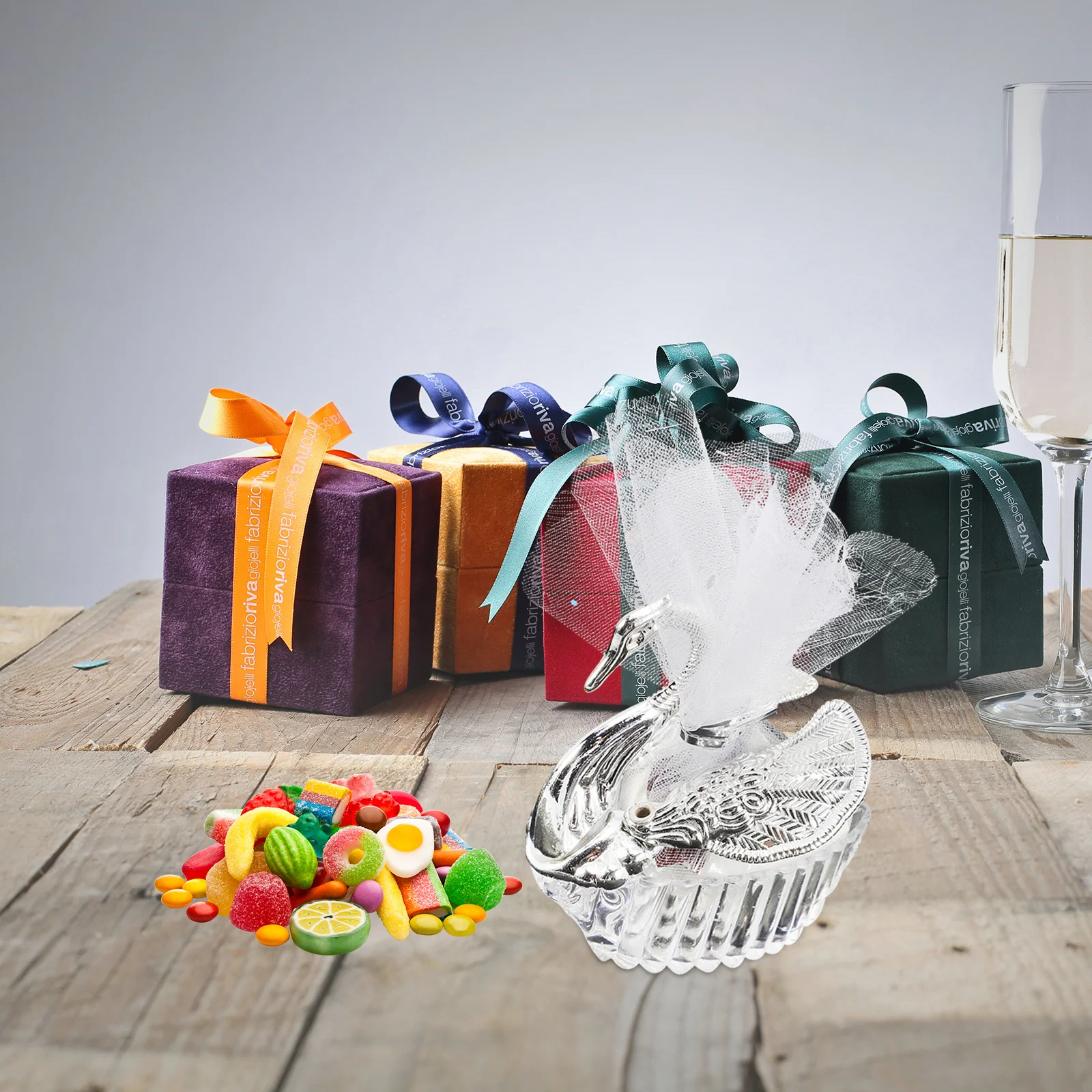 

12Pcs Candy Boxes Swan Shape Decorative Yarn Wedding Favors Party Candy Holders Small Gift Boxes Gift Bags Large