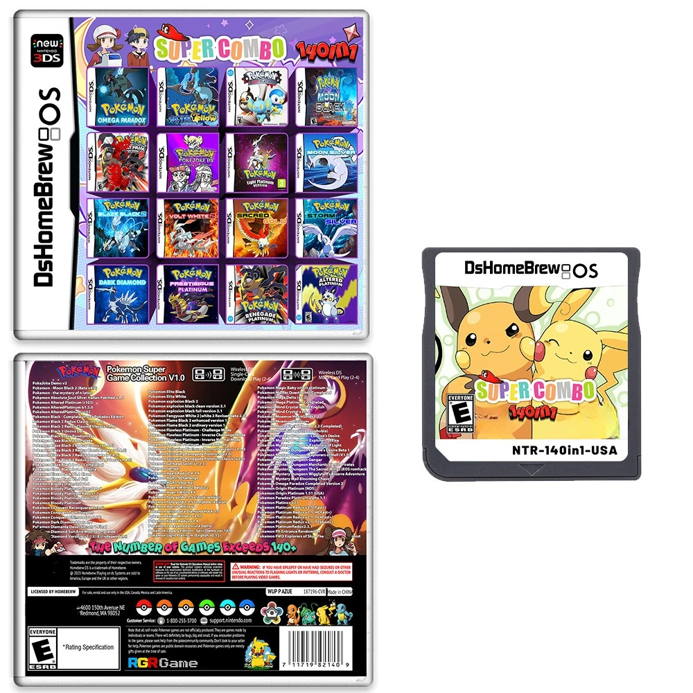 

NDS Game Combo Pokémon 140in1 Game Collection US Version English