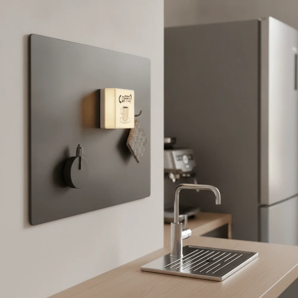 Touch-sensitive Glowing Coffee Shop Fridge Magnet Sounding Rechargeable Lighted Fridge Magnet Adjustable Light Brightness