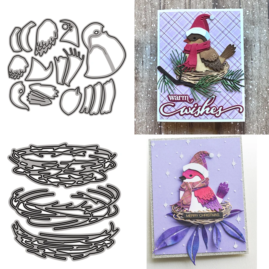 Ptaki i gniazda Metalowe matryce do wycinania Diy Scrapbooking Album fotograficzny Dekoracyjne wytłaczanie Karty papierowe Rzemiosło