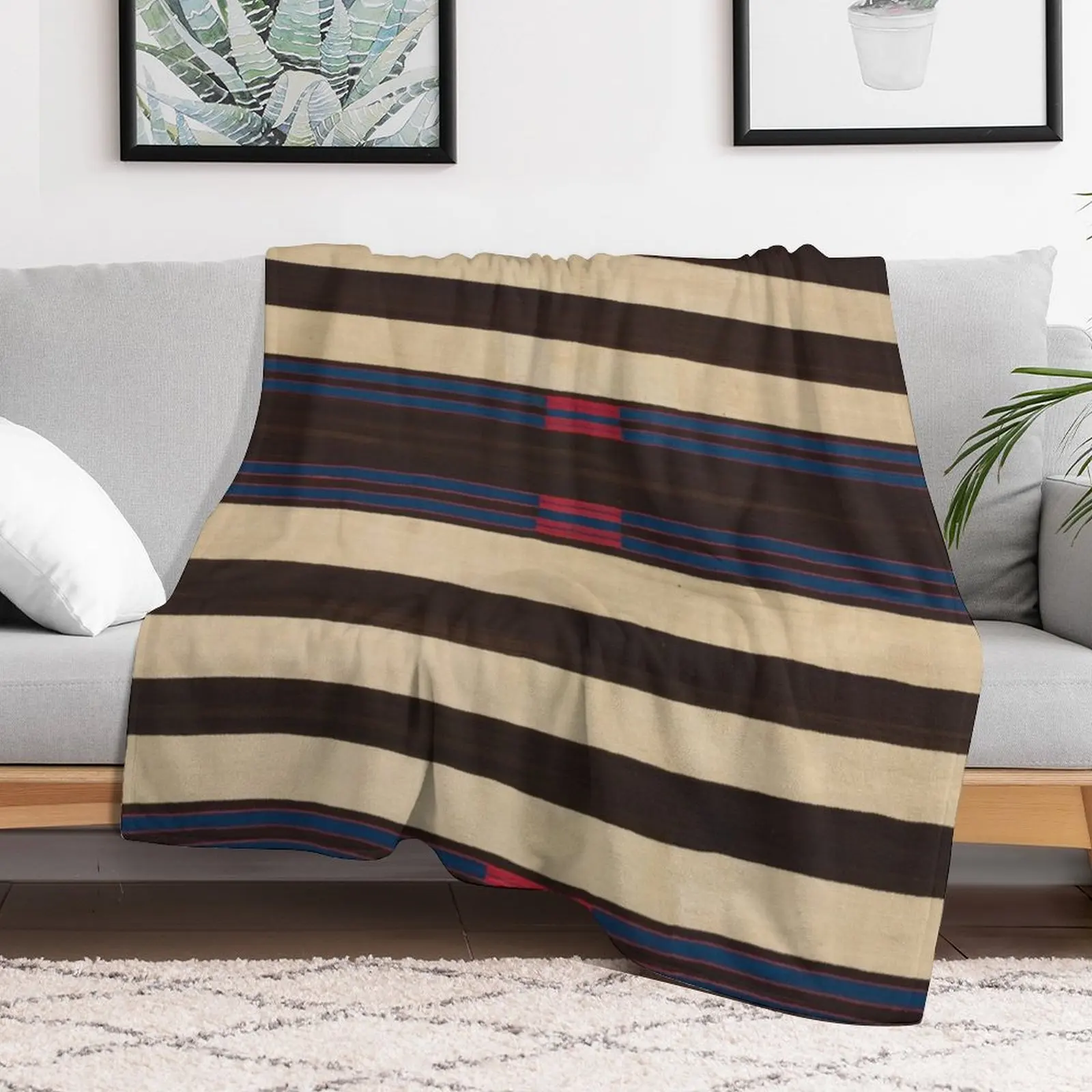 Indigenous Designs II Chief's Blanket Navajo Weavings Throw Blanket Easy Care Comfortable Blanket for Couch
