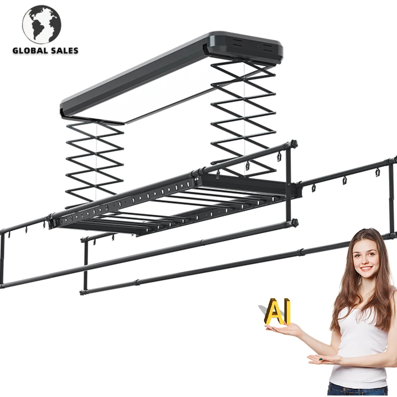 

Electric Drying Rack with Smart Automatic Retractable Clothes Dryer and Clothes Line