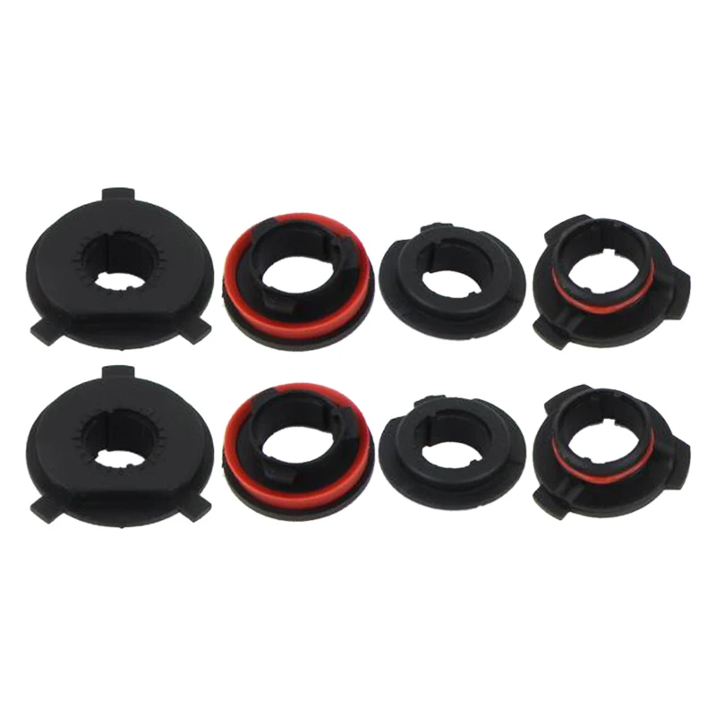 

8pcs/Set Universal LED Headlight Adapter Bulb Holder Base for H4 H7 H11 H13 9006 9005 Sockets Black Plastic