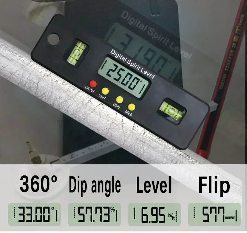 Medidor de ángulo electrónico con Base magnética, caja de nivel Digital de 100/150/200mm, transportador