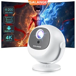 Salange P360 4K Video Projector Native 720P Android11 Wifi BT Allwinner H713 200ANSI Outdoor Home Cinema Auto Keystone Proyector