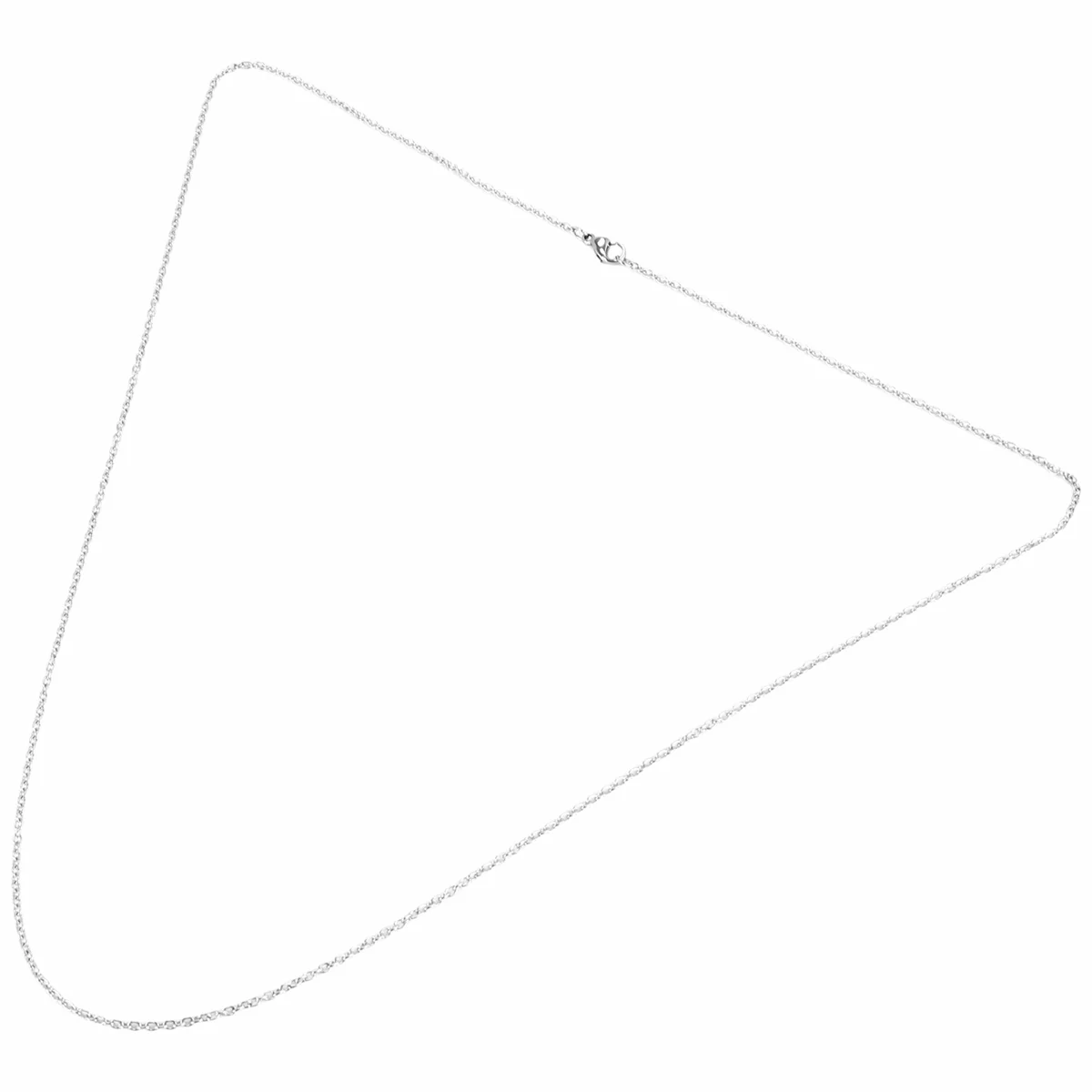 Rantai Wanita Perhiasan FZFZ, kalung "O" baja tahan karat, Perak – lebar 2 mm – panjang 65 cm