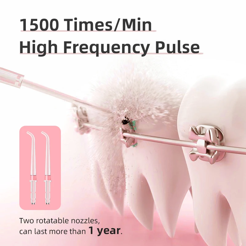 Seago Multicolor Water Flosser Portable Waterproof IPX7 USB Rechargeable Dental Water Jet 5 Nozzels 3 Modes For Teeth Cleaner