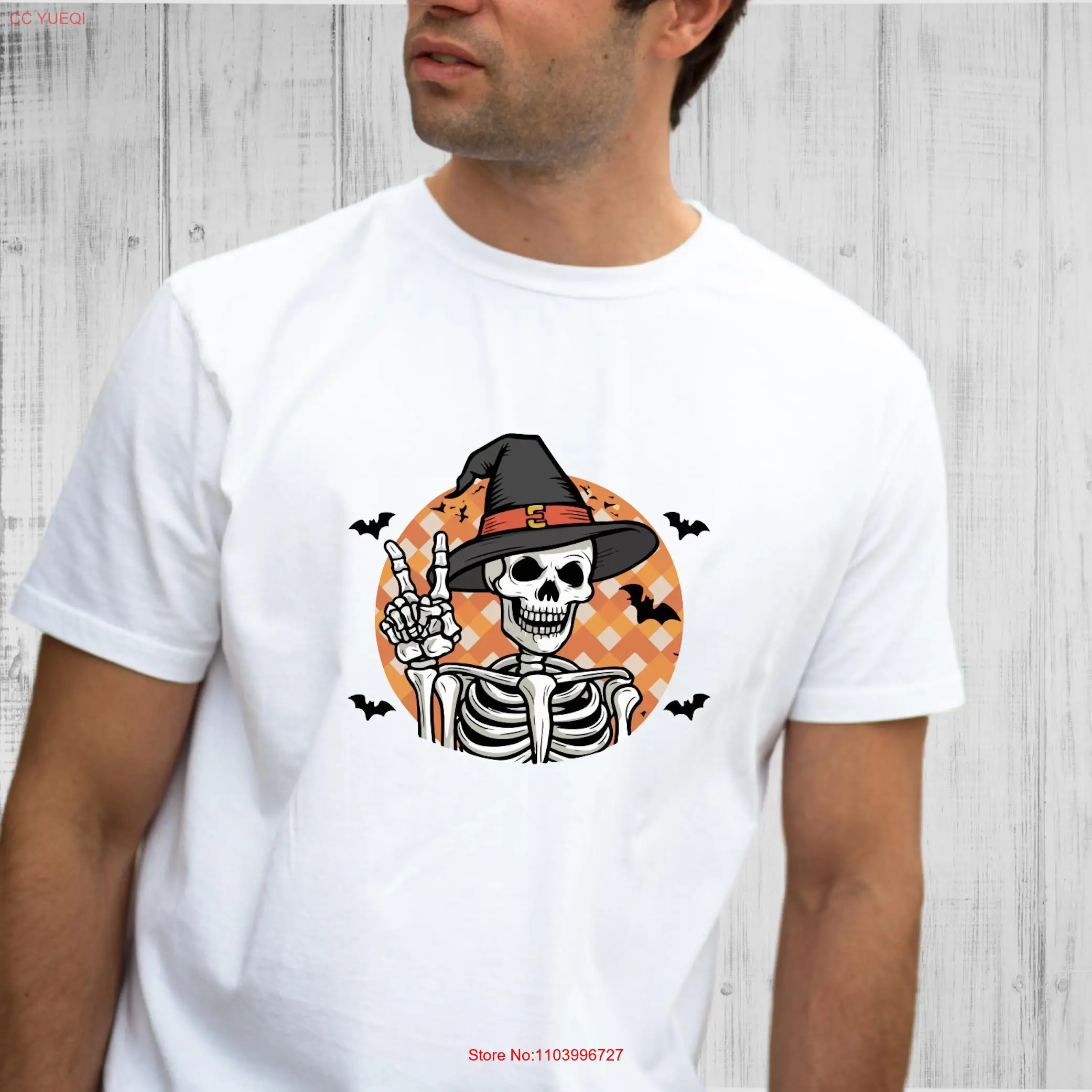 

Retro Fall Skeleton T Shirt Autumn Skull Creepy Halloween Spooky Season Victory long or short sleeves
