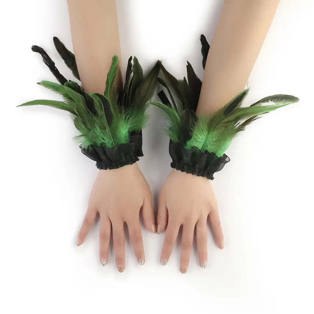

Eather Bracelet Halloween Performance Ball Lace Feather Bracelet Gothic Style Feather Wrist Accessories