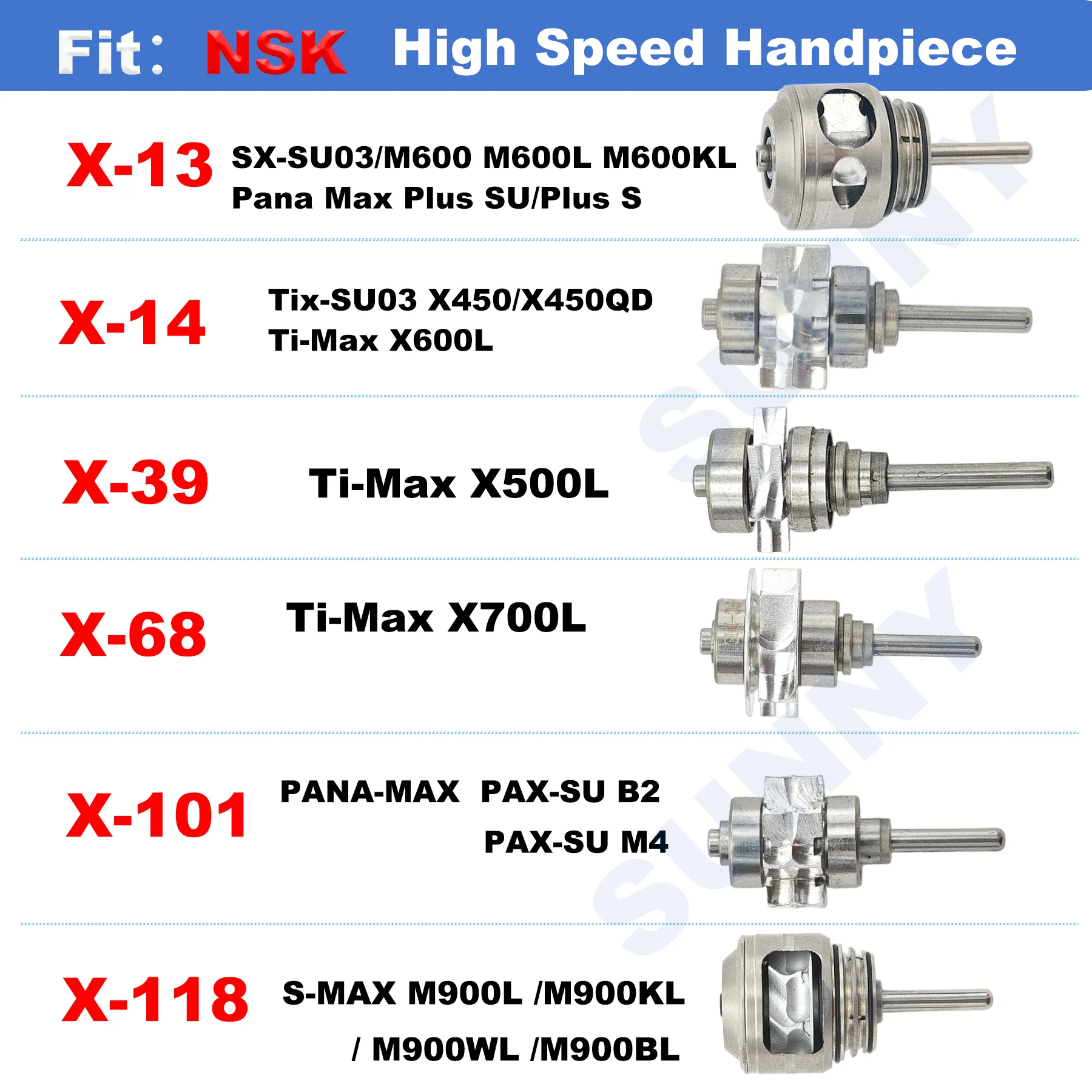 Fit nsk handpiece de alta velocidade rotor turbina dental cartucho ar rotor alta velocidade acessórios odontológicos