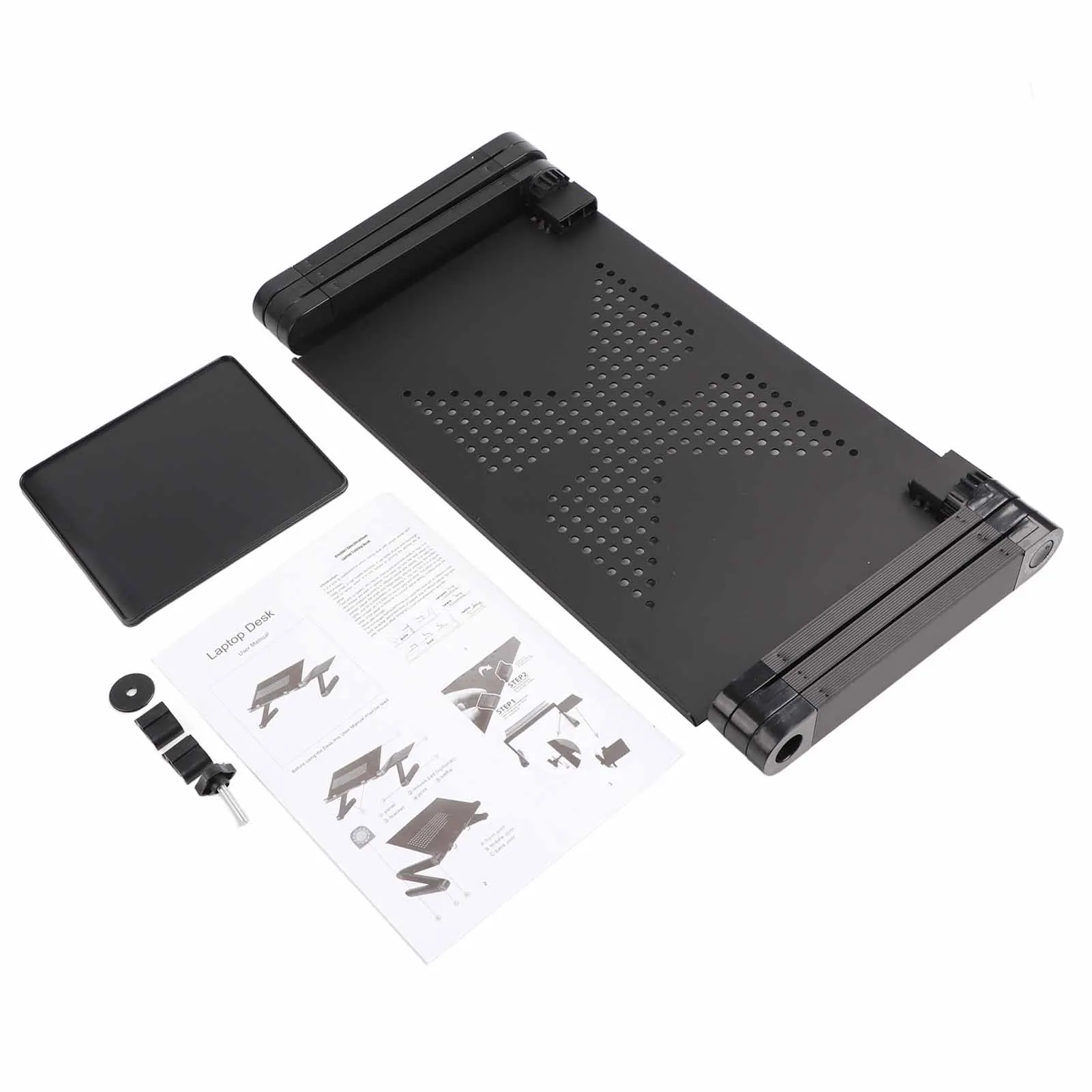Laptop Stand Table Laptop Table with Cooling Fan Portable Laptop Desk Notebook Stand Table Tray with Mouse Holder Sofa Bed Black
