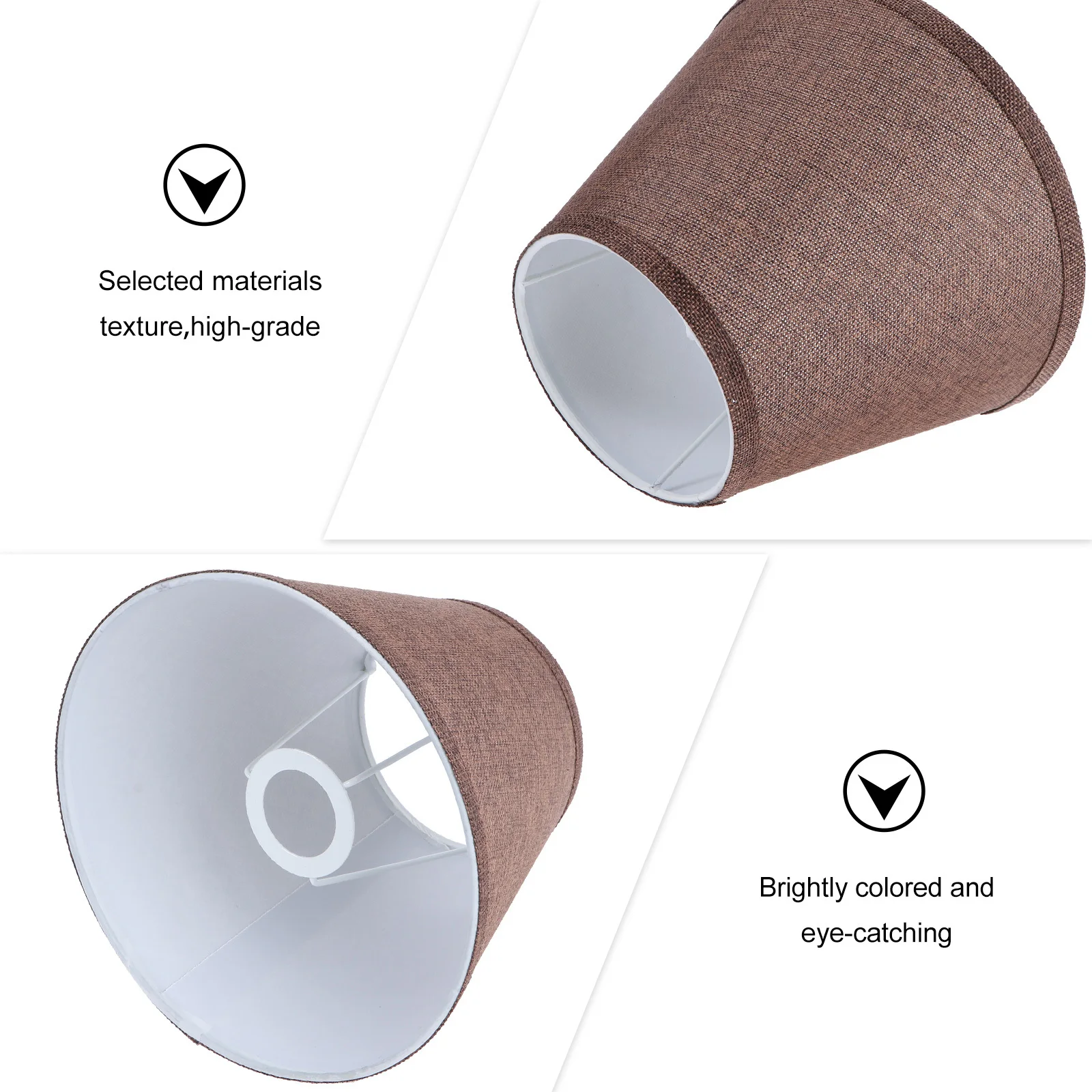 

1Pcs Coffee Color Cotton Linen Lampshade Modern Bedroom Lamp Cover Decorative Light Shell Lamp Accessories Detachable Easy