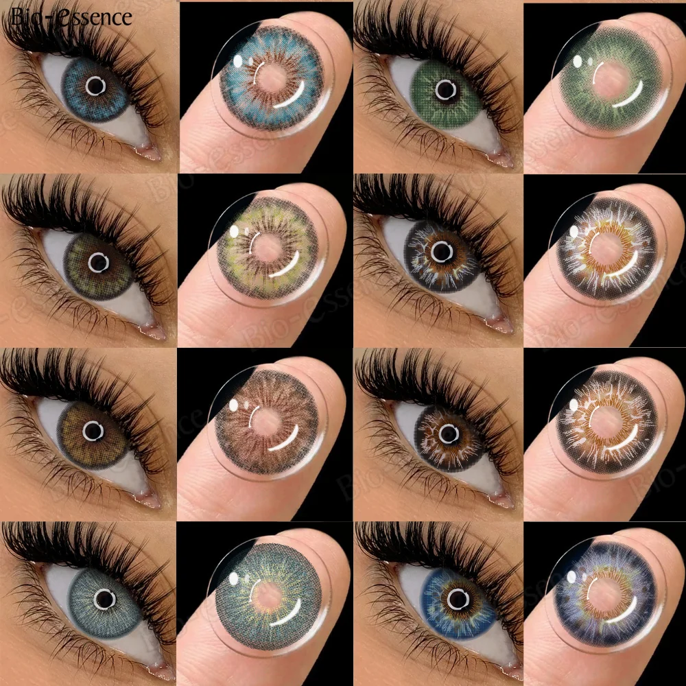 Bio-essense 1 par de lentes de contacto de colores para ojos lentes naturales lentes Colorcon Cleopatra belleza anual lentes de contacto de ojos verdes