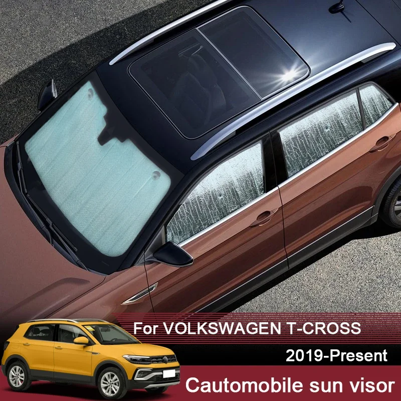 

Автомобильные солнцезащитные козырьки, защита от ультрафиолета, чехол для Volkswagen T-Cross 2019-2025, оконная занавеска, солнцезащитный козырек, защита лобового стекла, автомобильные аксессуары