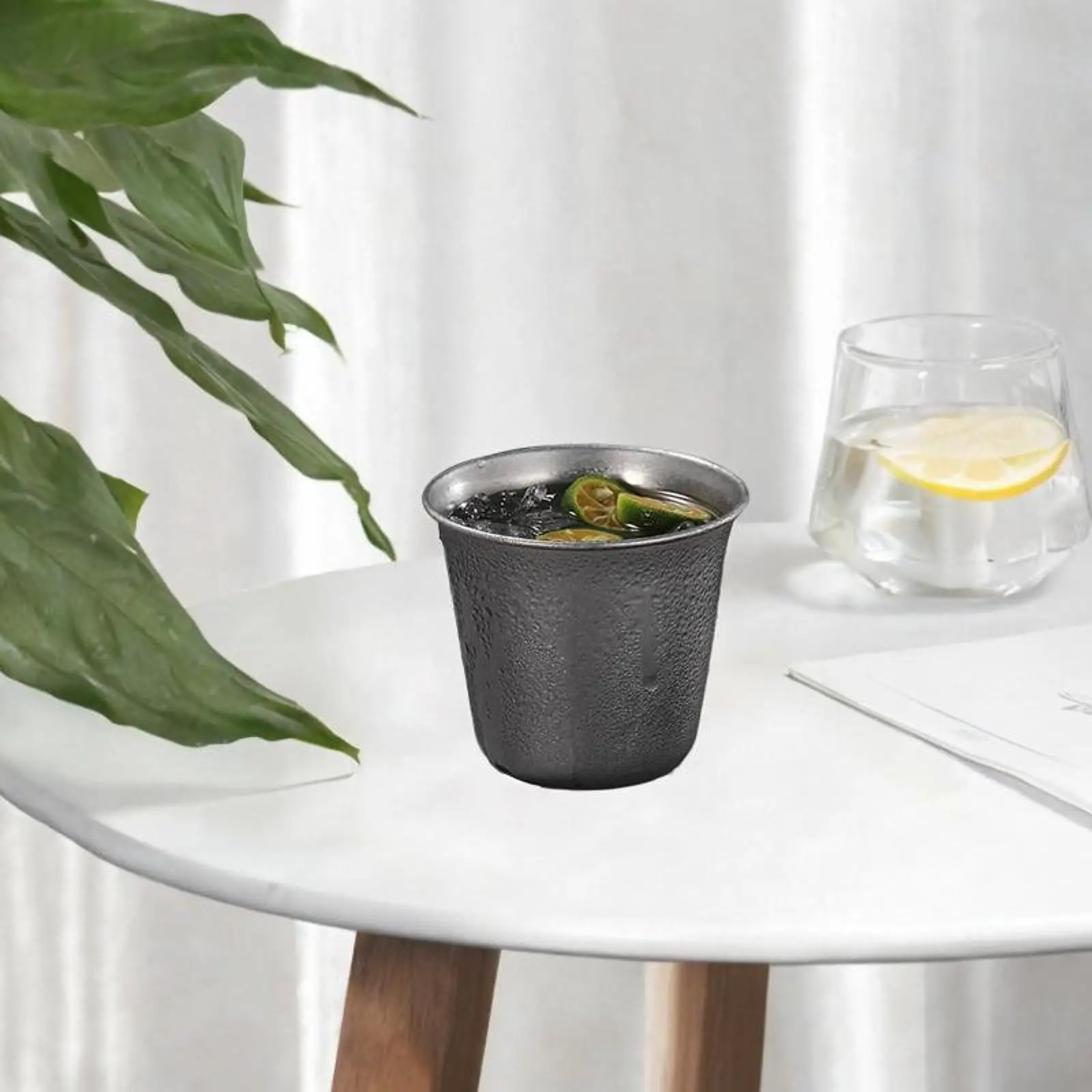 كوب للتخييم من الفولاذ المقاوم للصدأ للشرب، محمول وقابل لإعادة الاستخدام وجدار واحد 300 مل #4