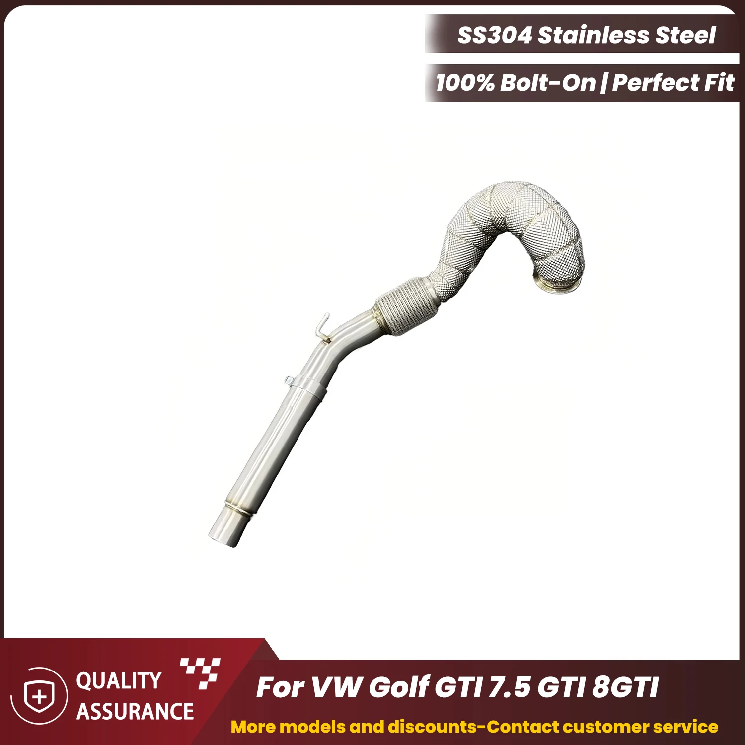

ECCF Sports Downpipe With Heat Shield For VW Golf GTI 7.5 GTI 8GTI Aggressive Exhaust Sound High Flow Performance Upgrade