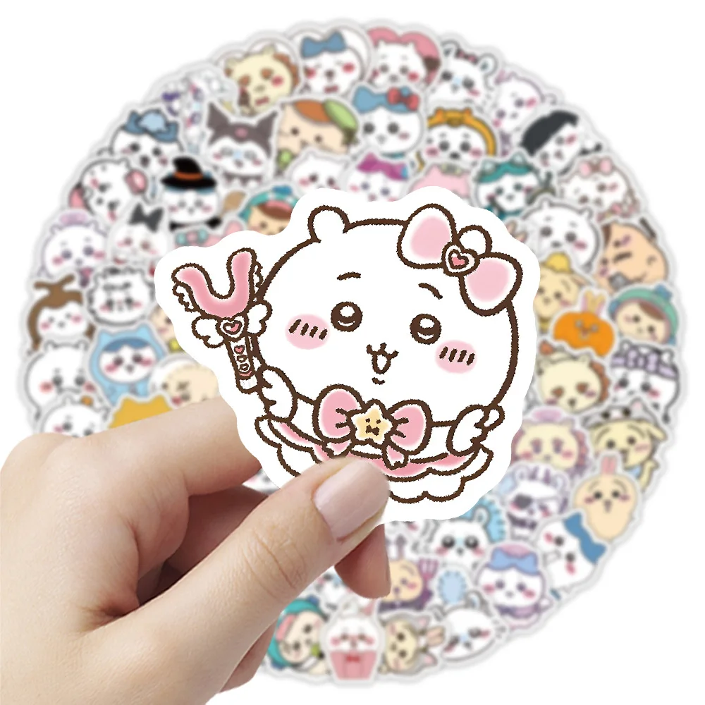 102 Stück Kawaii Jiikawa Cartoon-Aufkleber, Dekorative Scrapbook-, Gepäck-, Tassen- und Schreibwaren-Aufkleber, Niedliche Chiikawa-Graffiti-Sticker als Geschenk für Kinder – Detail 5