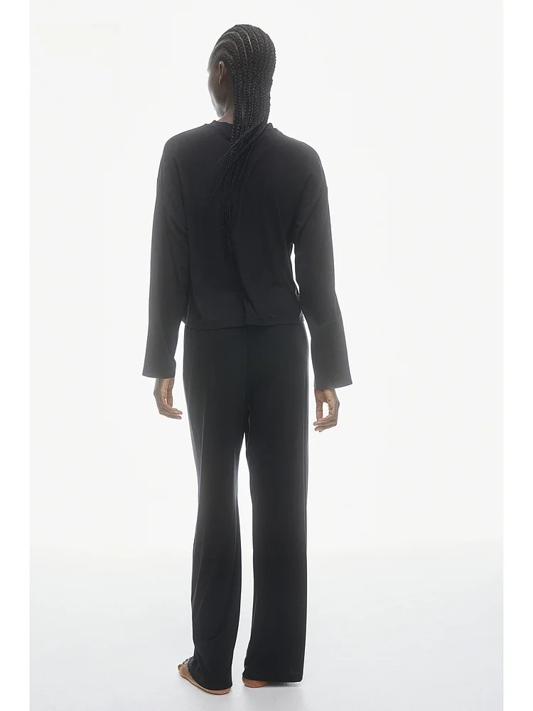 h-m-autunno-donna-spwear-set-sweatcloth-lungo-sve-rotondo-ne-pullover-casual-abbigliamento-per-la-casa-poliestere-rayon-spandex