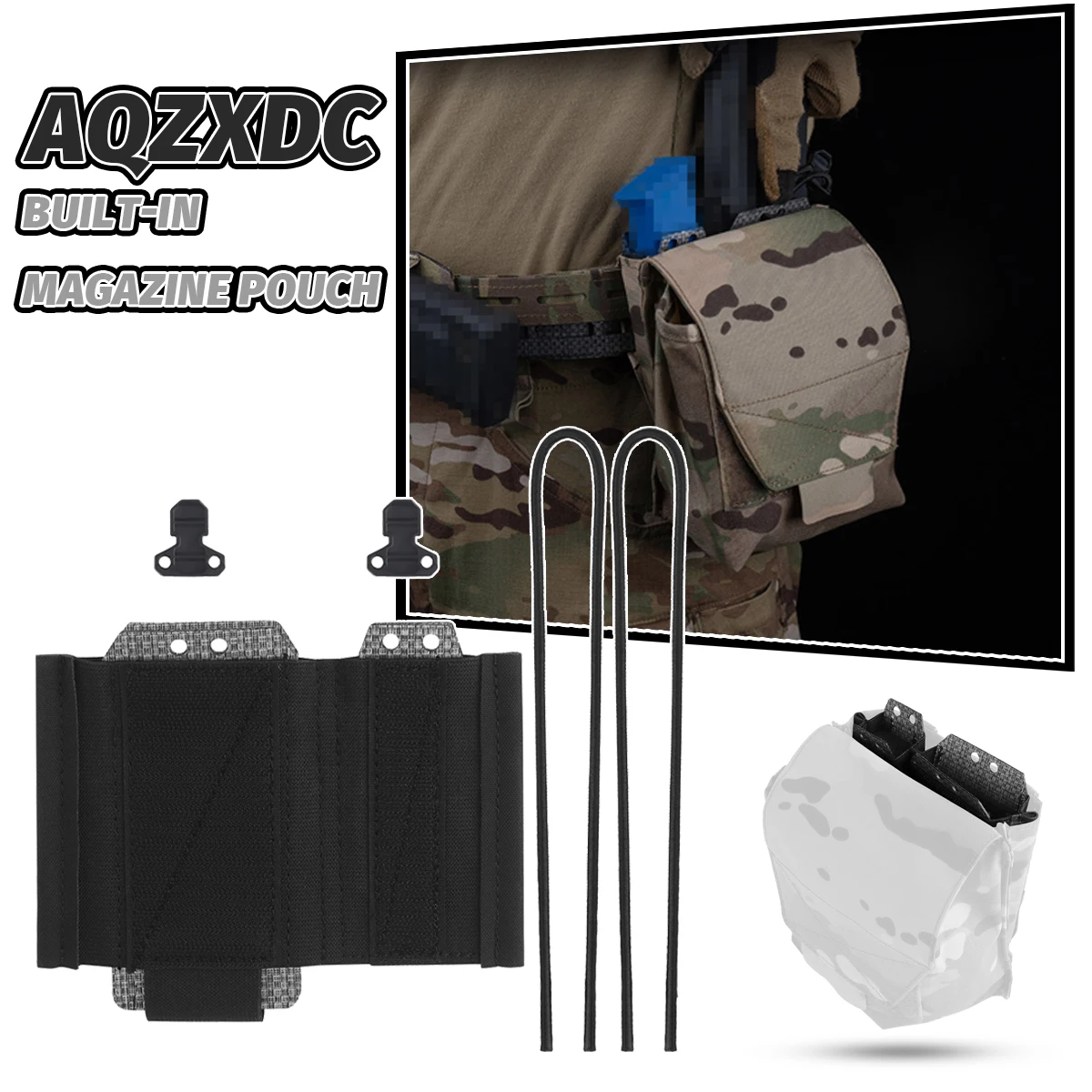

AQzxdc Tactical Magazine Insert Pouch Elastic Built-in Magazine Holder Pouch for Outdoor Hunting Airsoft Shooting Sundries Bag