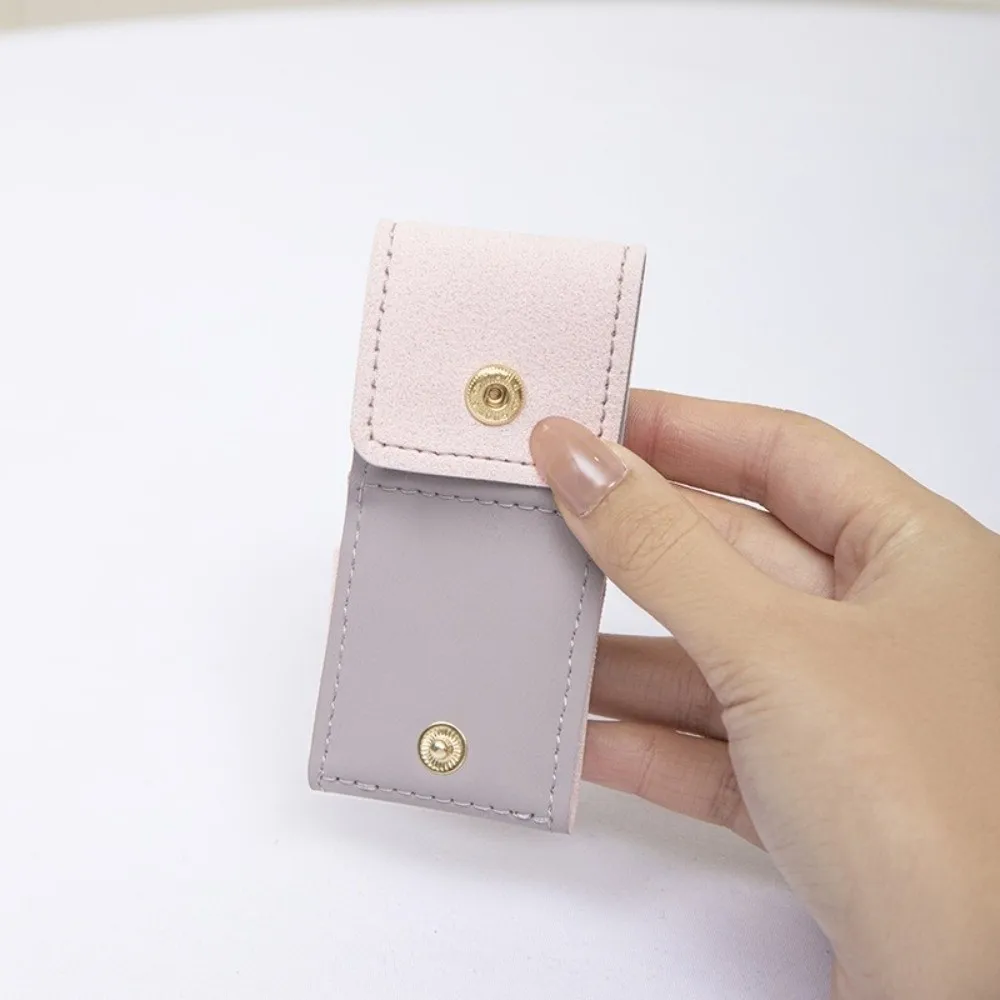 

Mini Jewelry Storage Bag Flip Cover Simple Foldable Ring Packing Bag Earrings Organizer PU Leather Earrings Organizer