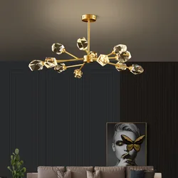 Modern Pendant Lights LED Crystal Gold Luxury Lighting Fixture Restaurant Kitchen Living Room Bedroom Home Decor Chandelier Lamp