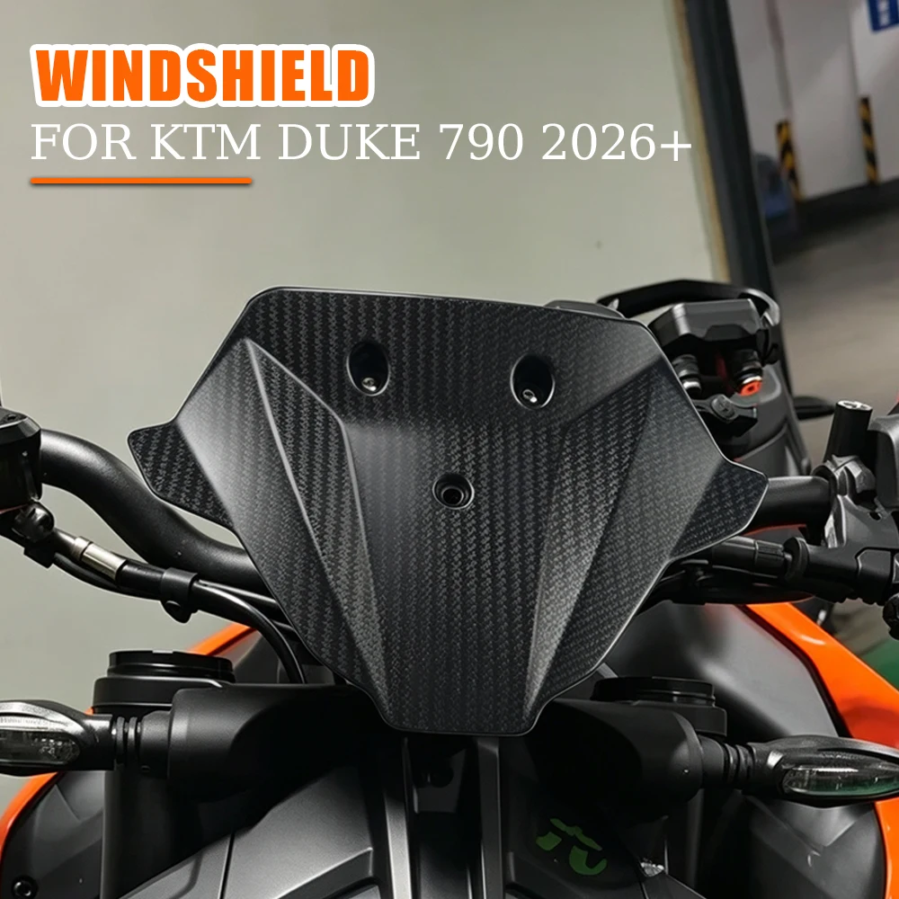 Für KTM Duke 790 Duke 990 2026+ 3K Carbonfaser Motorrad Windschutzscheibe Windabweiser