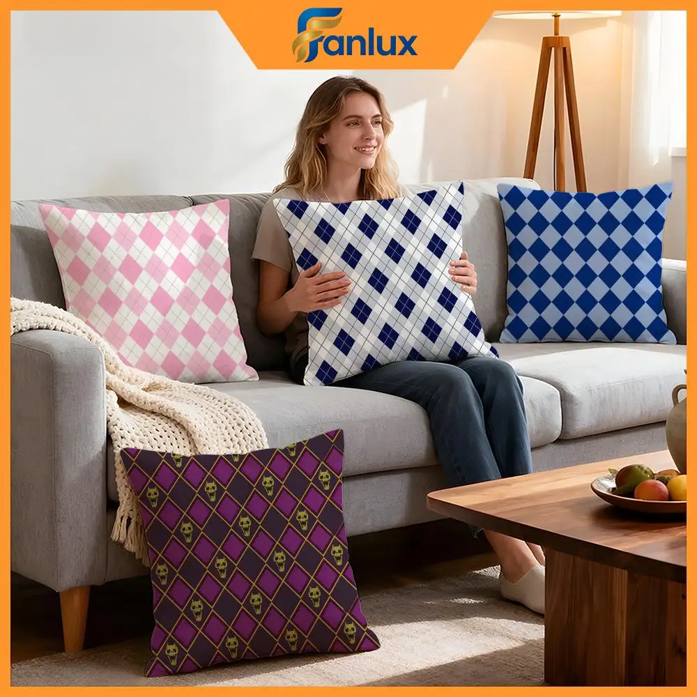 Pattern Diamond Pattern Cushion Cover 4Pcs Decorative Covers Soft Cushion Case for Sofa Couch Decor 40x40 45x45 Pillowcases