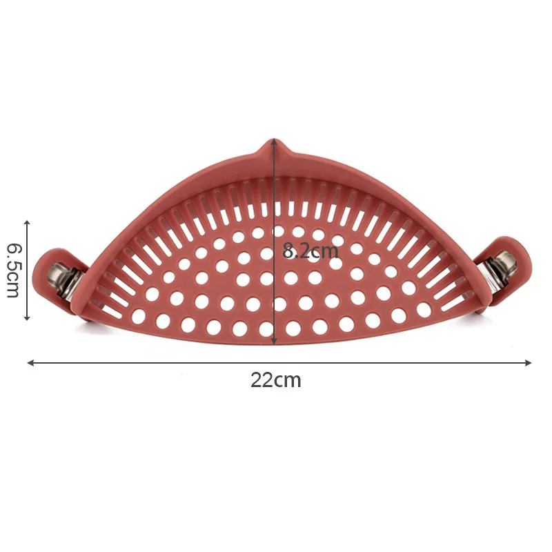パン、果物、野菜、麺、排水、フィルター、サウナ、キッチンガジェット用のクリップオンシリコンストレーナー