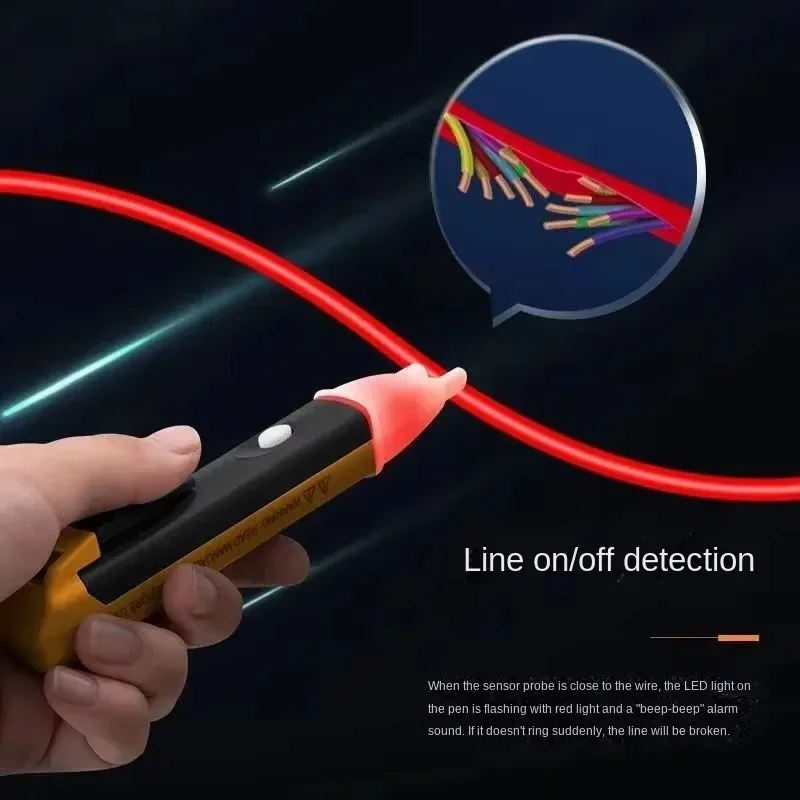 مؤشر كهربائي 90-1000 فولت عدم الاتصال المقبس الجدار مخرج طاقة تيار متردد كاشف جهد الاستشعار تستر القلم مصباح ليد التيار المتناوب 110 فولت-220 فولت