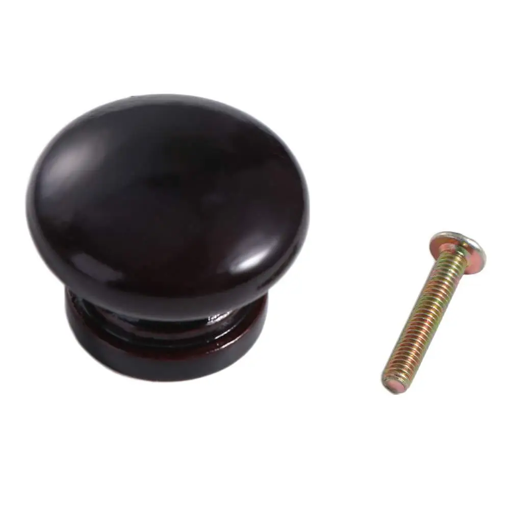 

Polished Finish Circular Drawer Handles Rust-Resistant Natural Wood Walnut Wood Cabinet Knobs Wear Resistance Easy-Grip Design