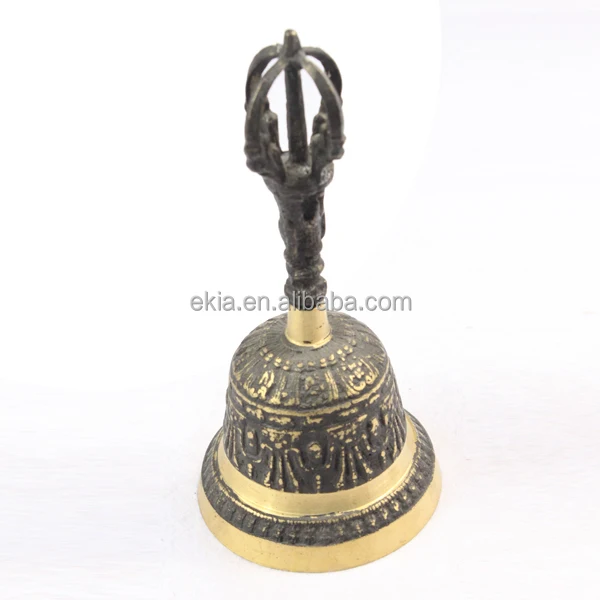 Tibet Metal Copper brass hand bell ,big Buddhist handbell