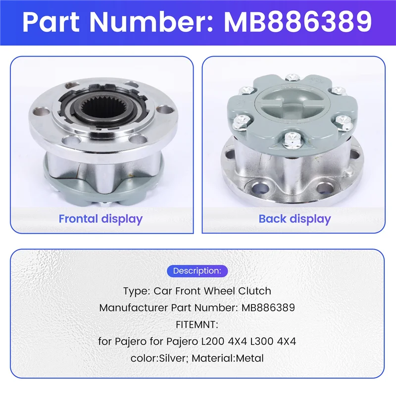 

AEA6-2Pcs 28 Teeth Car Front Wheel Clutch Locking Hub 4WD System Actuator For Mitsubishi For Pajero L200 4X4 L300 4X4 MB886389