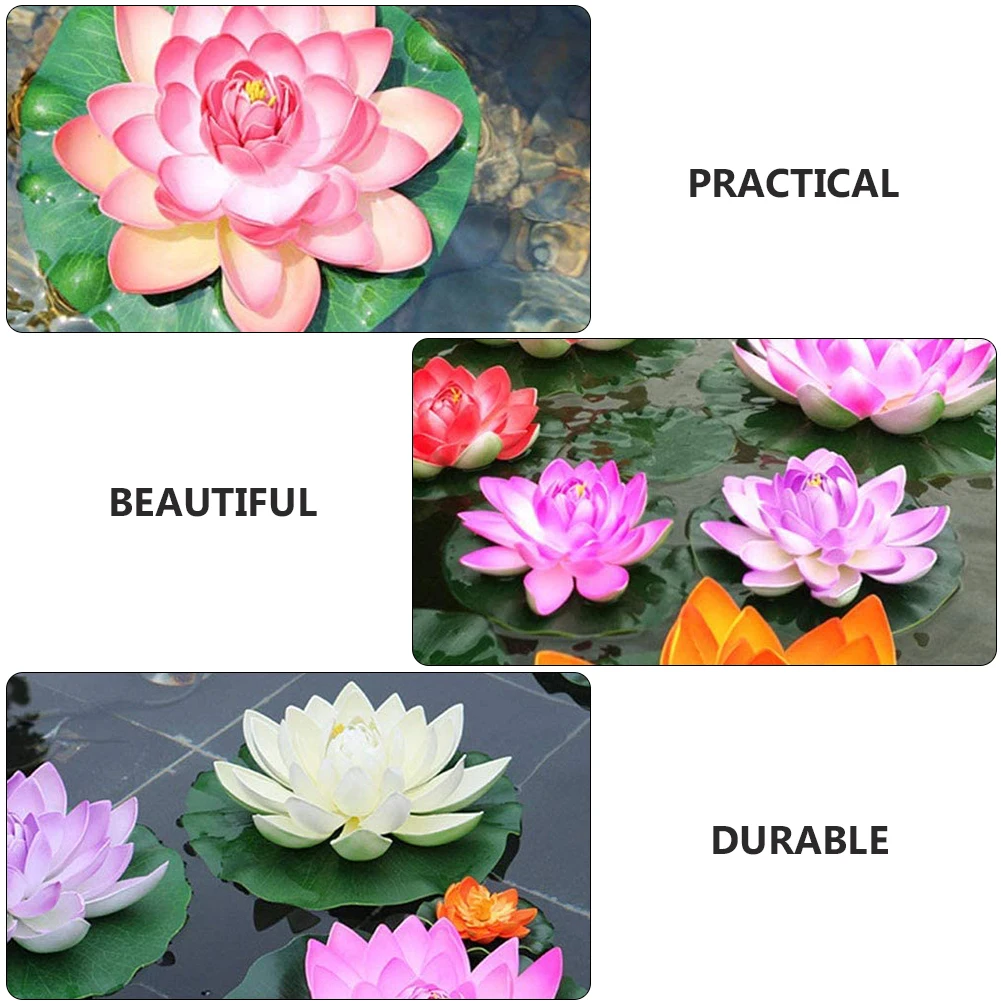 

6Pcs Realistic Lotus Decoration Faux Lotus Flowers Dance Props Vivid Water Lily For Aquatic Environments