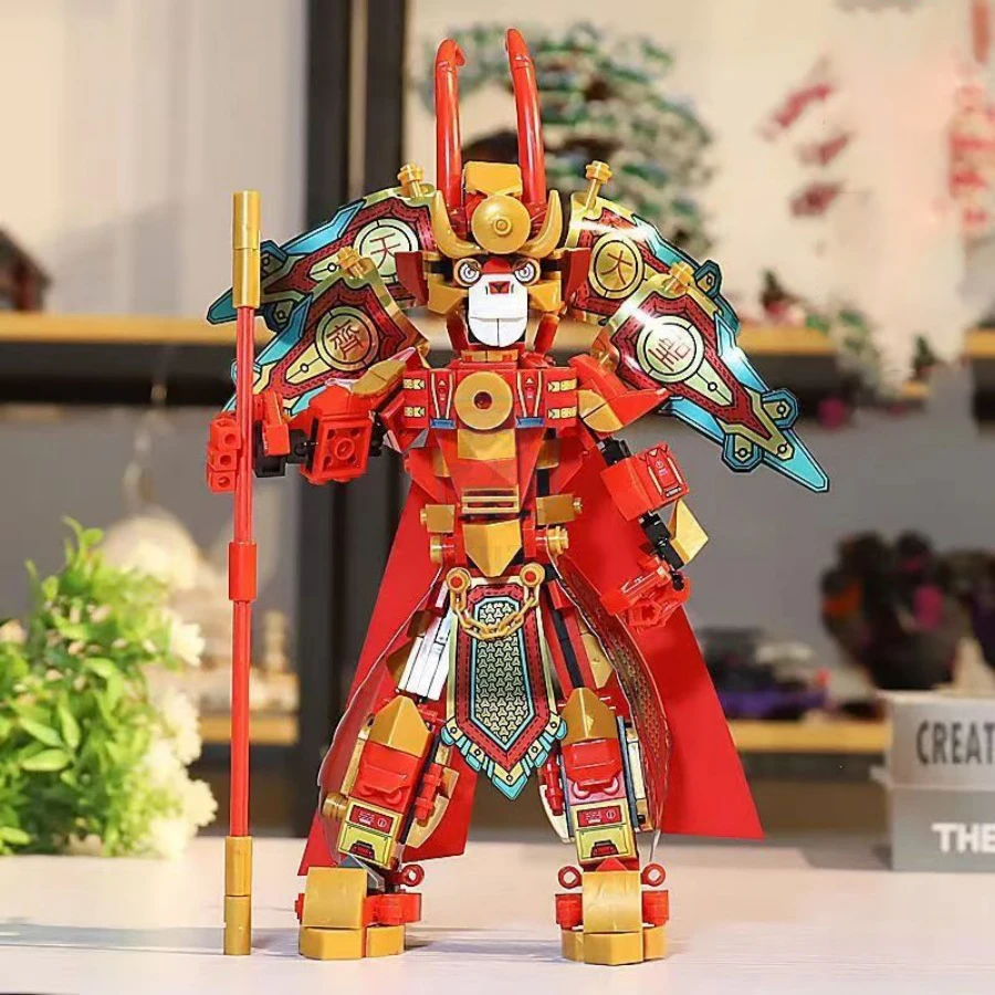 Sun Wukong Mecha 456pcs Building Blocks City Monkied Robot Super The Monkey King Fighter Weapon Figures Bricks Toys Child