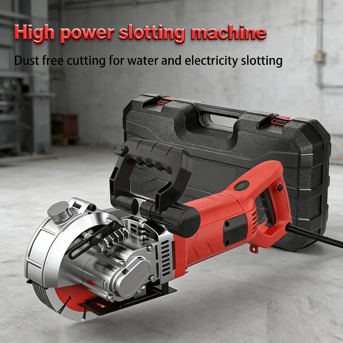 

High Power Electric Slotting Machine Automatic Dust-Free Cutting Tool Wire Groove Cutting Machine Construction Power Tool
