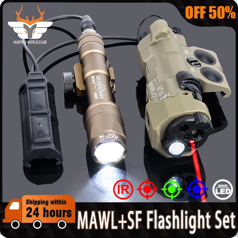 

WADSN MAWL-C1 IR Red Blue Green Indicator White Strobe Tactical Surefir SF M300A M600C Flashlight LED Scout Light Fit 20MM Rail