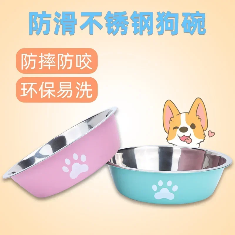 2Pcs tainless Steel Non-Slip Cat Bowls Set for Indoor Cats Whisker-Friendly Shallow Food & Water Dish Easy Clean Elevated Option