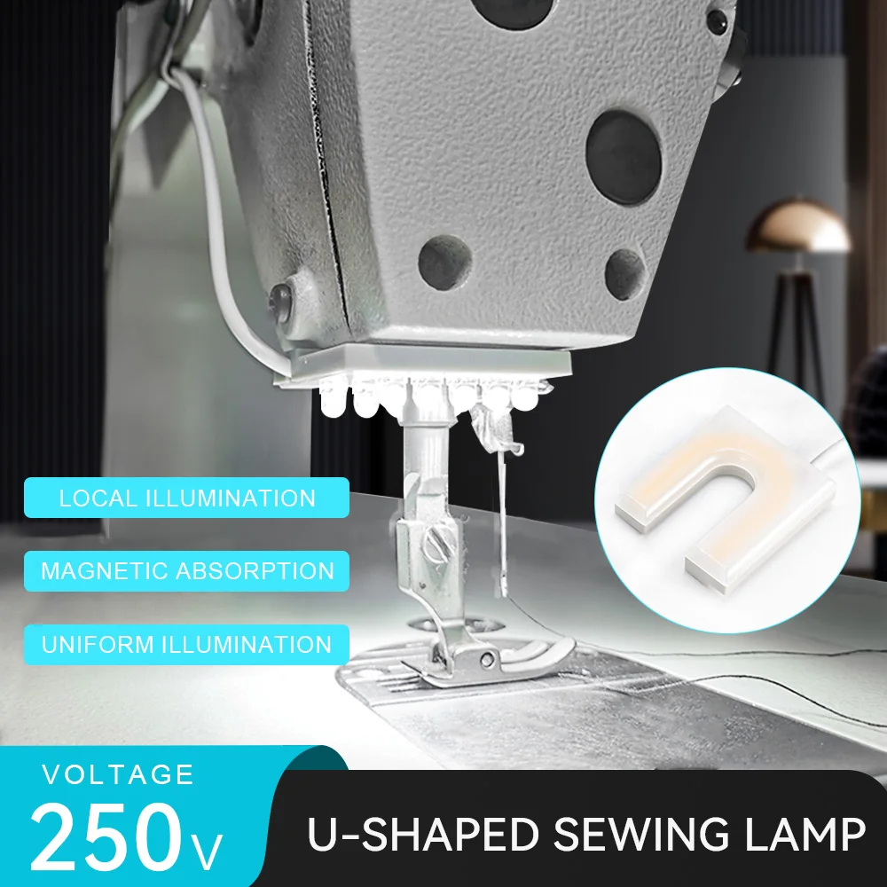 EU/US Plug Sewing Machine LED Light U-shaped Industrial Lighting Lamp Magnetic Working Lights For Drill Presses Office Workbench