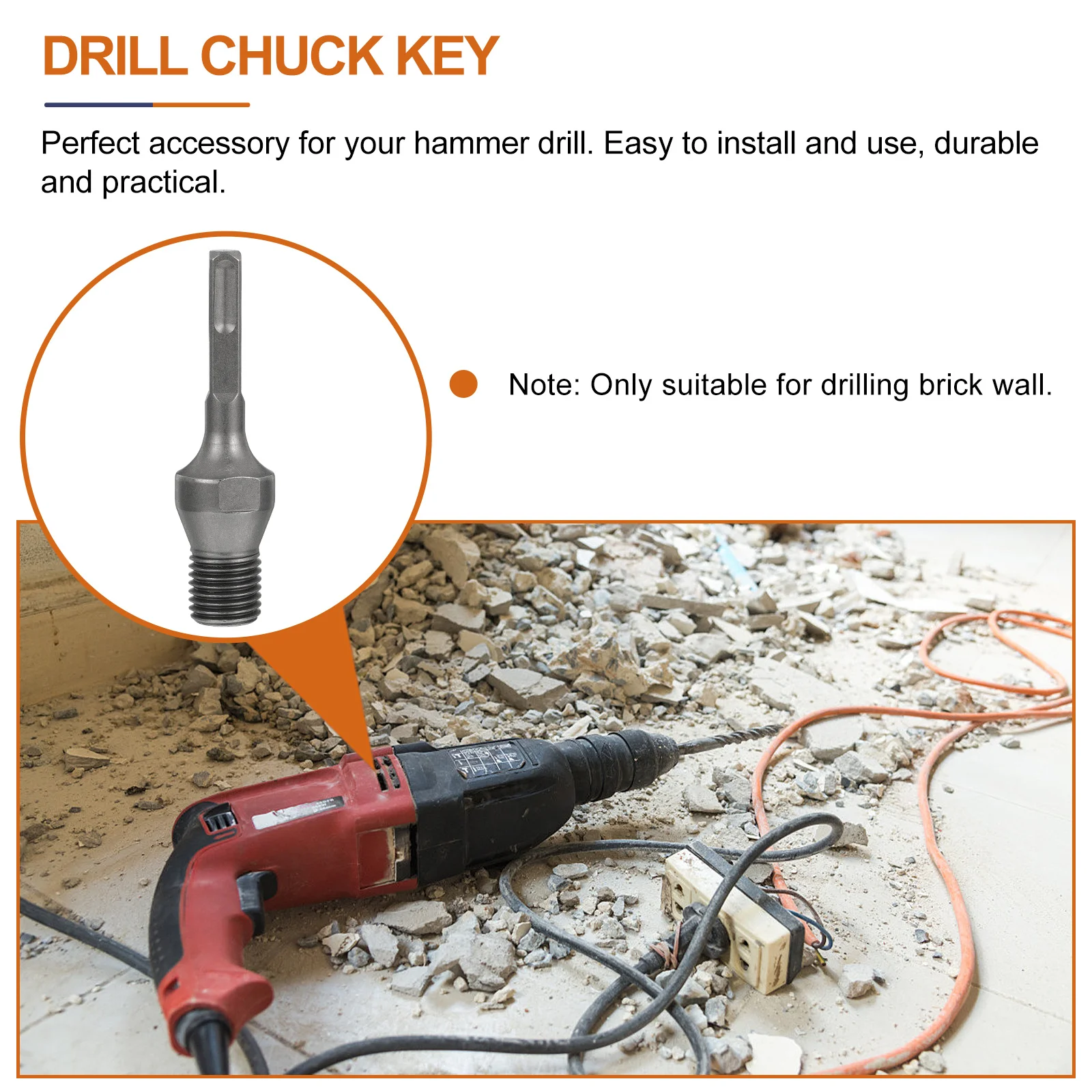 

Diamond Drill Adapter for Electric Hammer Convert Impact Driver to Water Drill Bit Non- Holder Multifunction Chuck