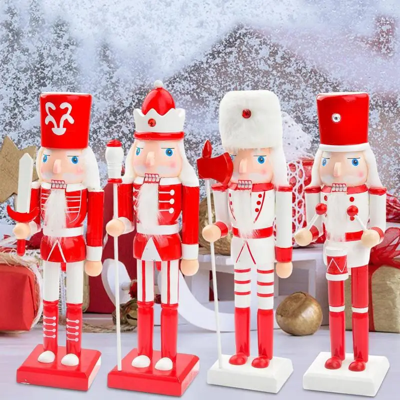 Wooden Nutcracker Figures Large King Nutcrackers Christmas Decorations Traditional Wood Nutcracker Decor For Festive Xmas